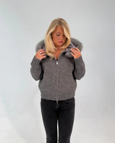 Numero - Fur Jacket Satin - Gray