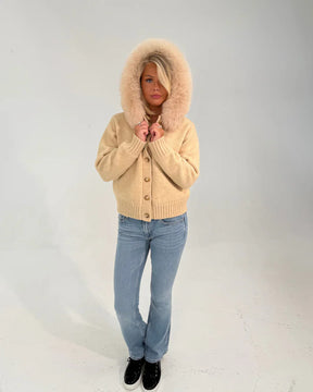 Numero - Button Up Fur Jacket - Beige