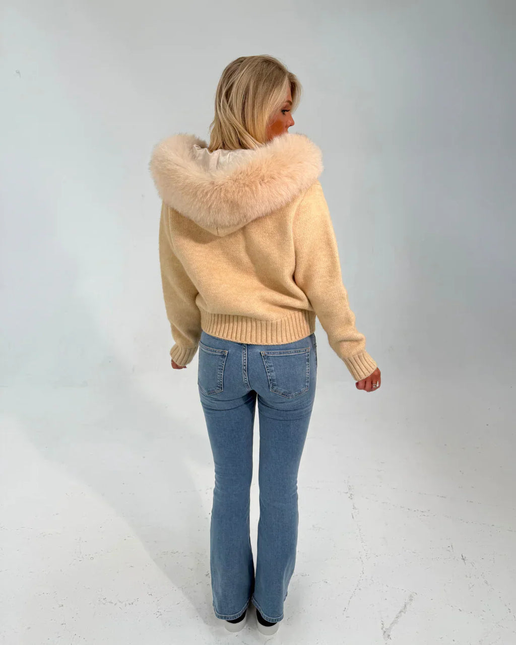 Numero - Button Up Fur Jacket - Beige