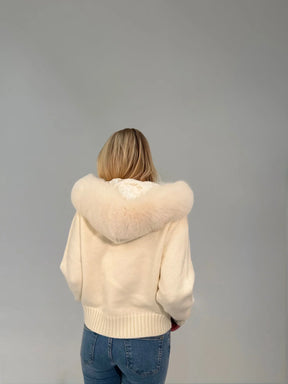 Numero - Fur Jacket Satin - White