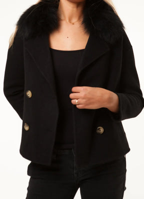Numero - Double Button Cashmere Coat - Black