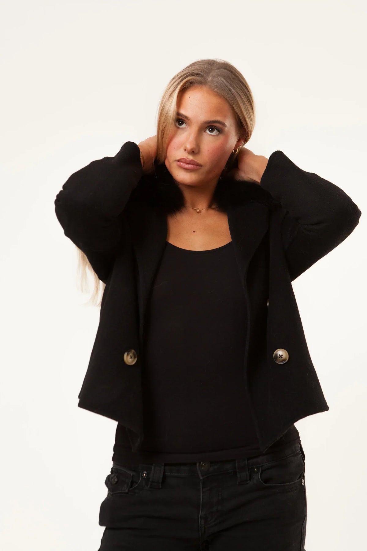 Numero - Double Button Cashmere Coat - Black