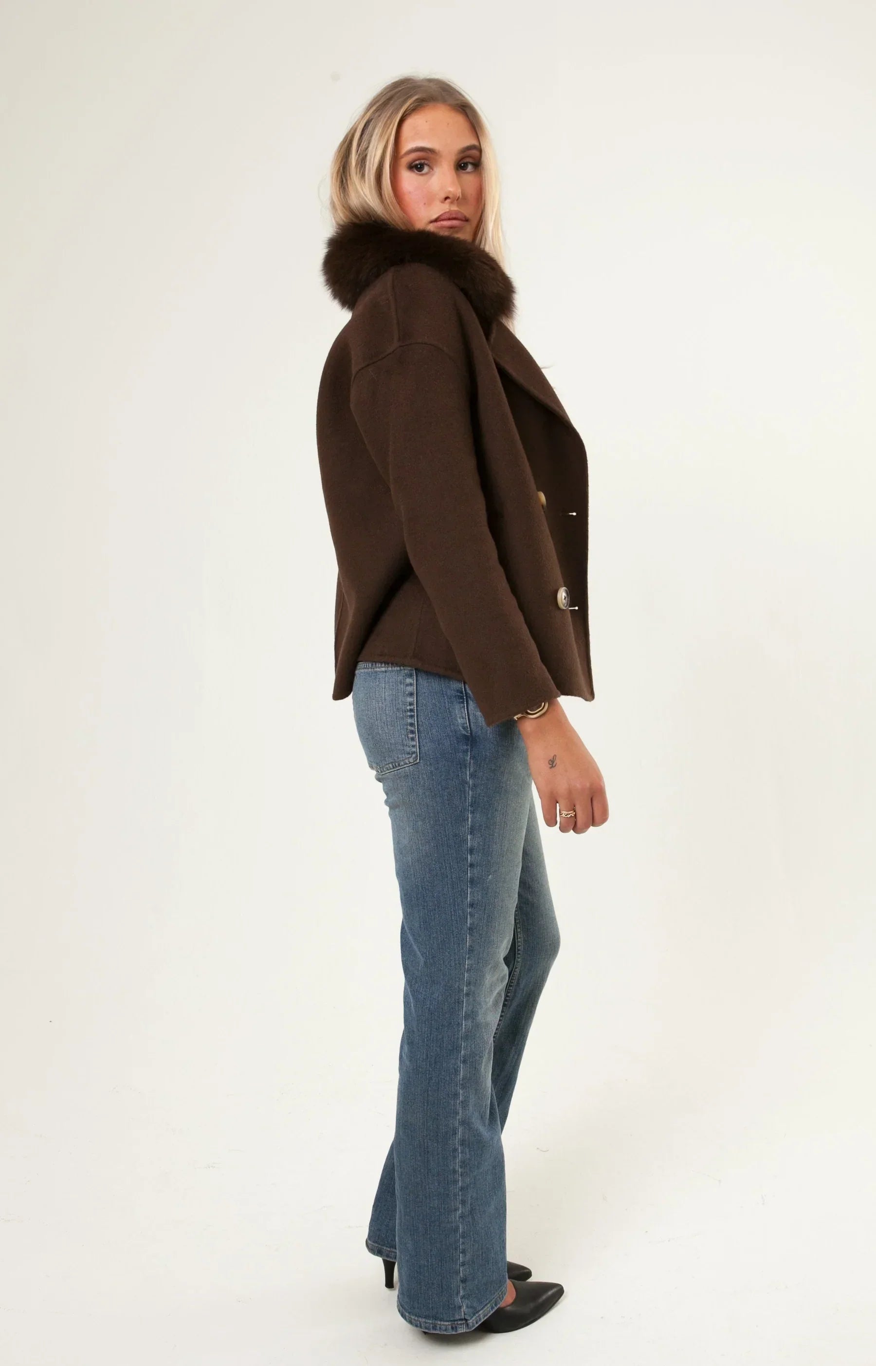 Numero - Double Button Cashmere Coat - Brown