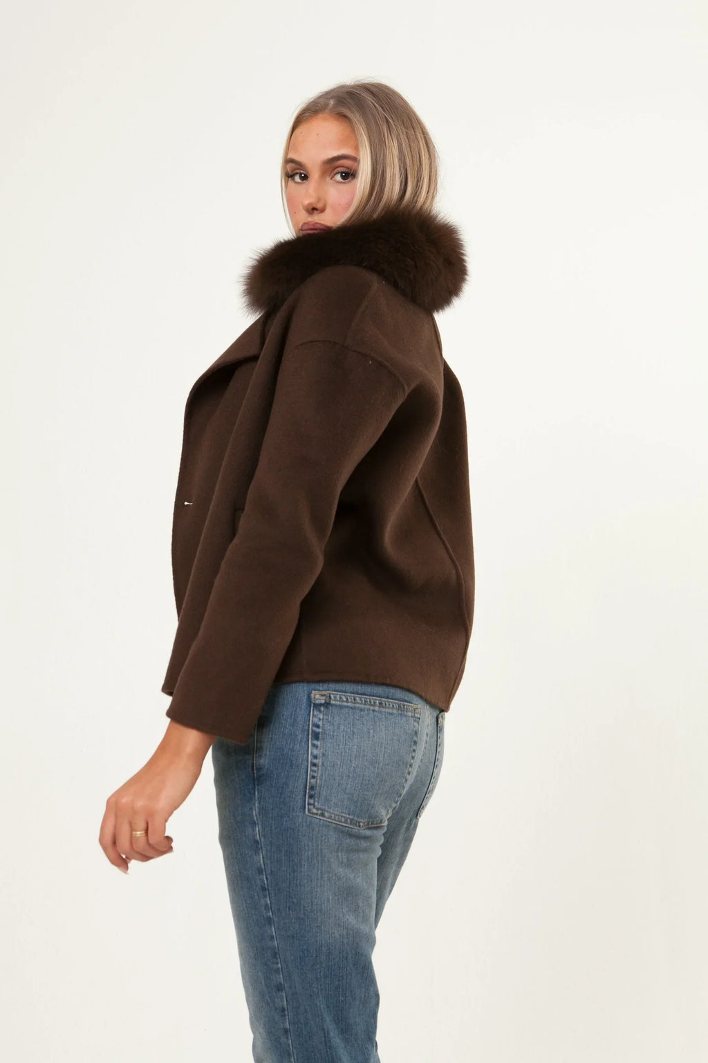 Numero - Double Button Cashmere Coat - Brown