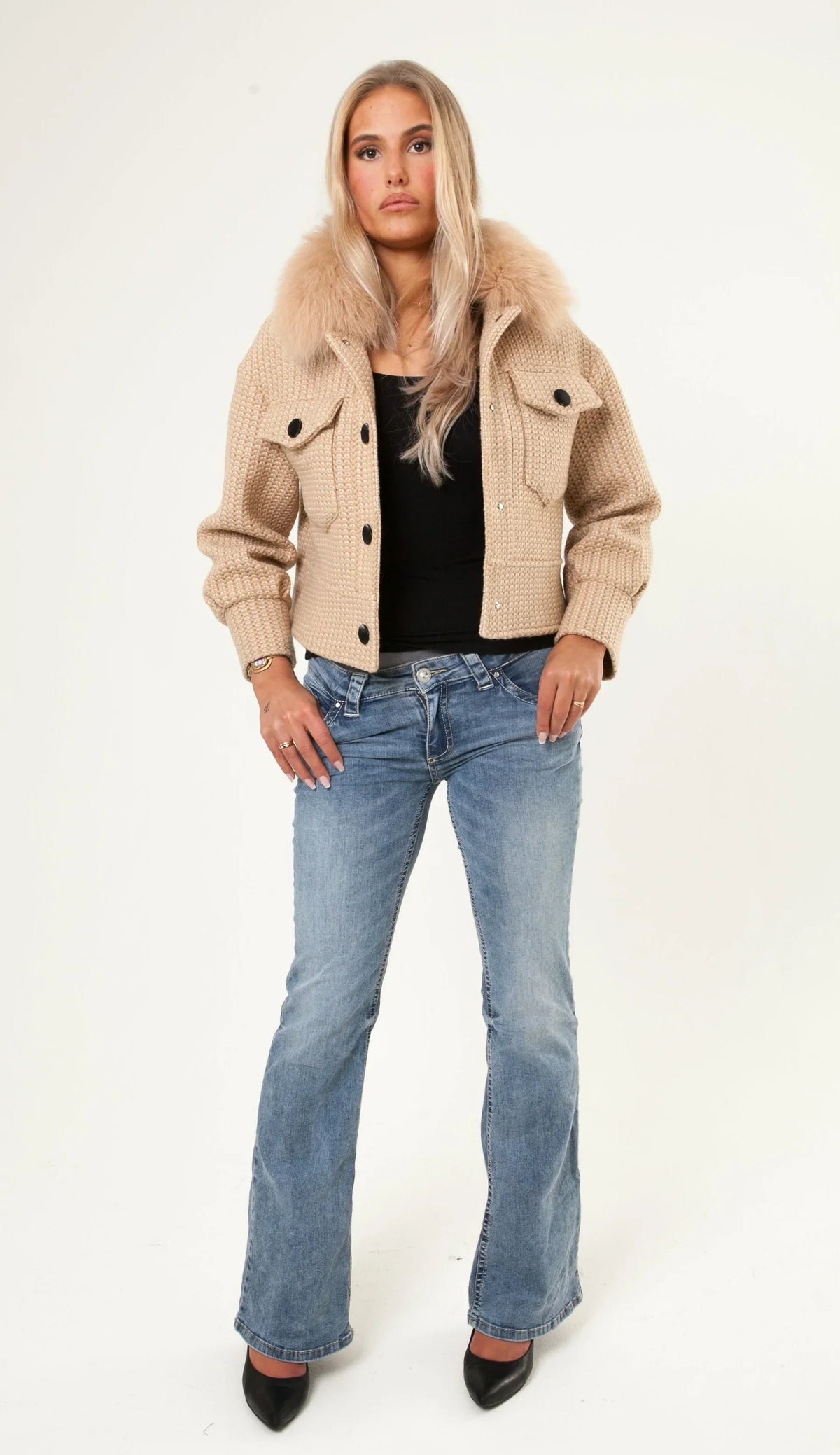 Numero - Button Up Wool Jacket - Beige