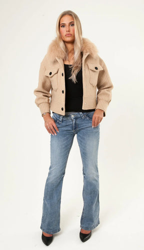 Numero - Button Up Wool Jacket - Beige