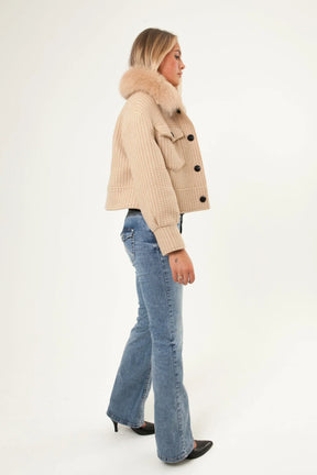 Numero - Button Up Wool Jacket - Beige